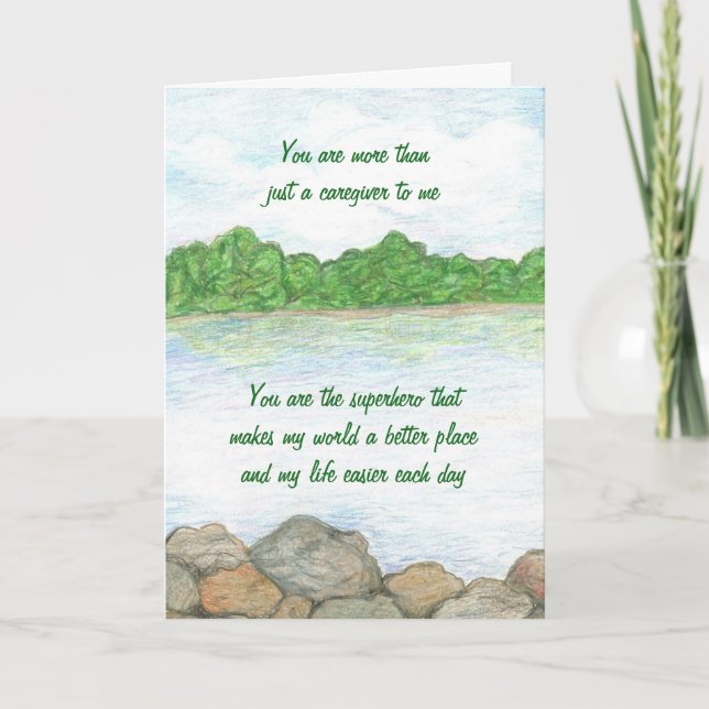 Care Giver Appreciation Card with lakeshore (Front)
