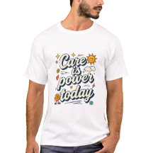 Care Is Power Today Retro Sun Quote Design