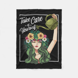 Care Of Yourself Self-love Body Positive Mental He Fleece Blanket