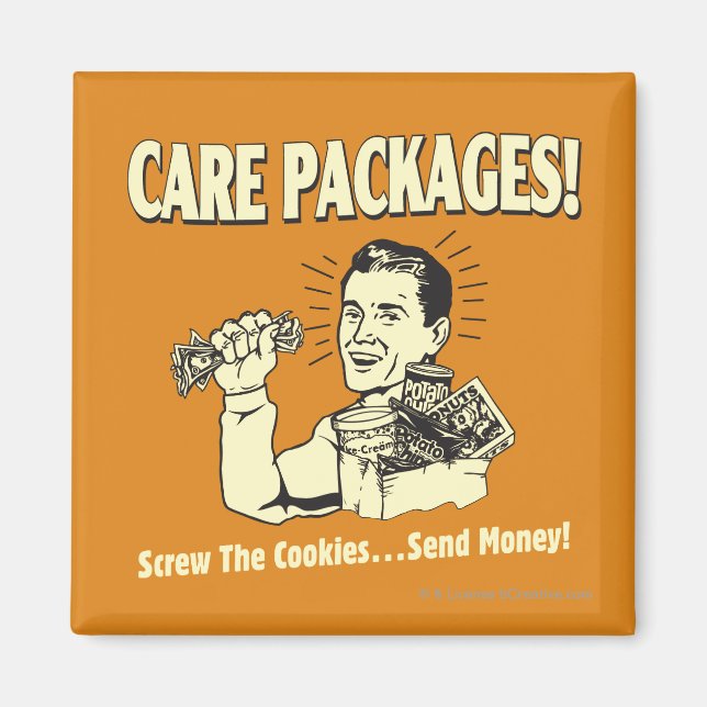 Care Packages: Screw Cookies Send $ Magnet (Front)