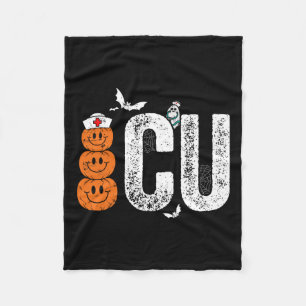 Care Unit Nurse Nursing Halloween Critical Care  Fleece Blanket