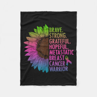 Care Warrior Metastatic Breast Cancer Ribbon Fleece Blanket
