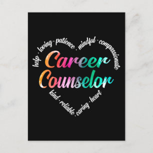 Career Counsellor Heart Word Cloud Watercolor Holiday Postcard