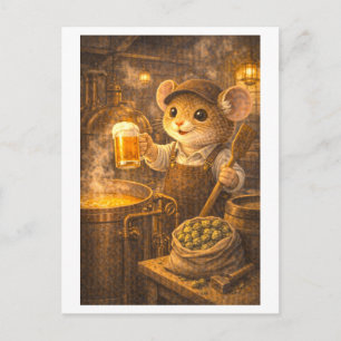 Career Mouse as Brewer Postcard