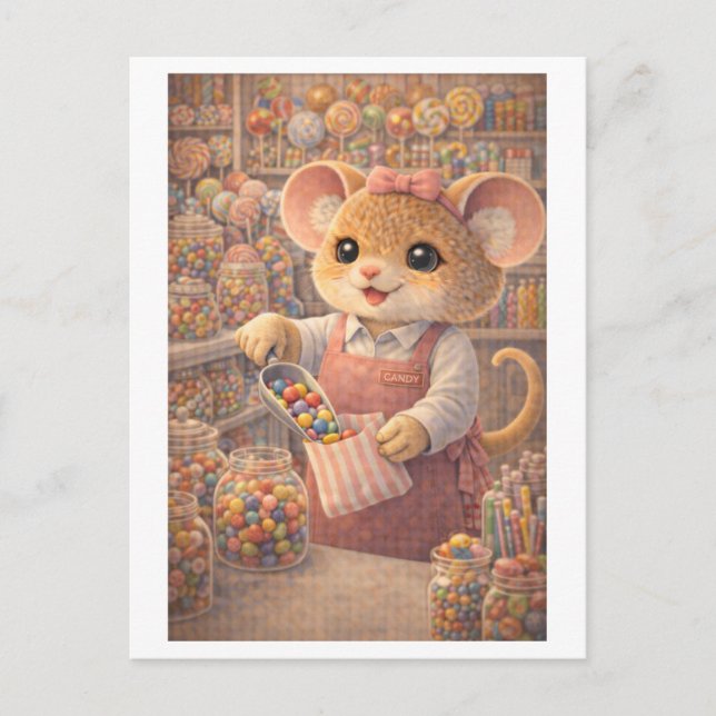 Career Mouse as Candy Store Owner Postcard (Front)