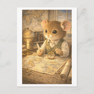 Career Mouse as Cartographer Postcard
