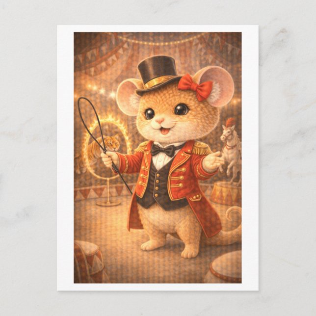 Career Mouse as Circus Ringmaster Postcard (Front)
