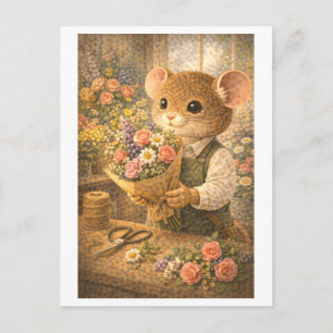 Career Mouse as Florist Postcard