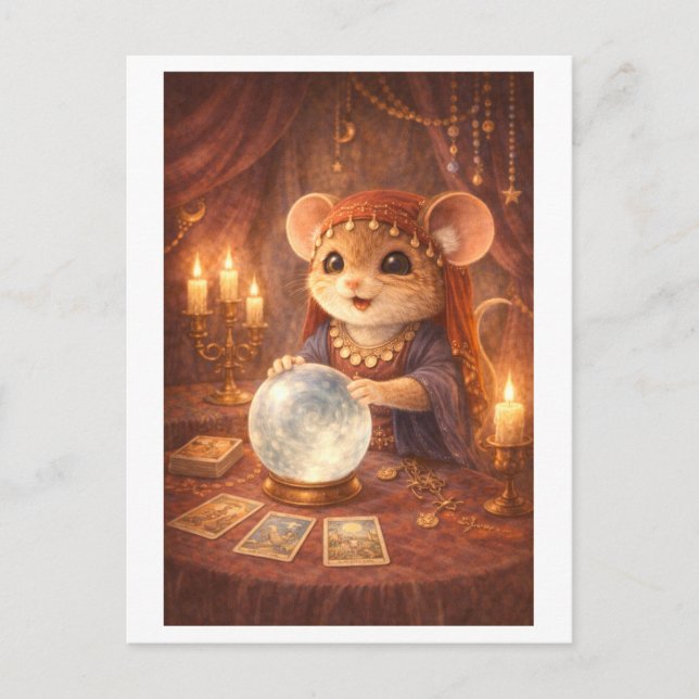 Career Mouse as Fortune Teller Postcard (Front)
