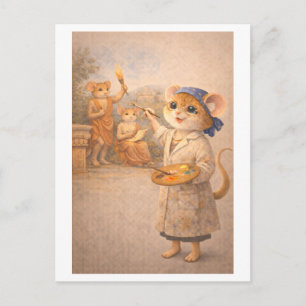 Career Mouse as Fresco Painter Postcard
