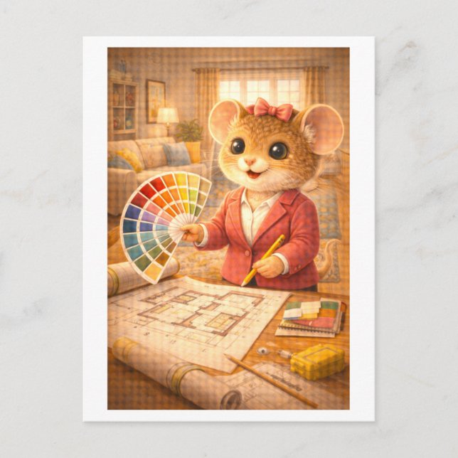 Career Mouse as Interior Designer Postcard (Front)