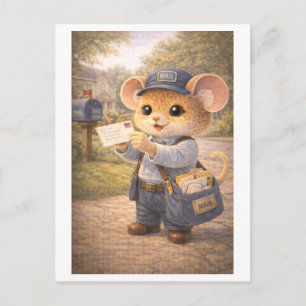 Career Mouse as Mail Carrier Postcard