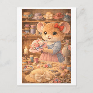 Career Mouse as Milliner / Hat Maker Postcard