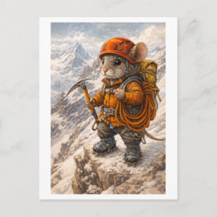 Career Mouse as Mountain Climber Postcard