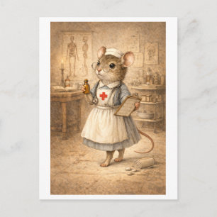 Career Mouse as Nurse Postcard