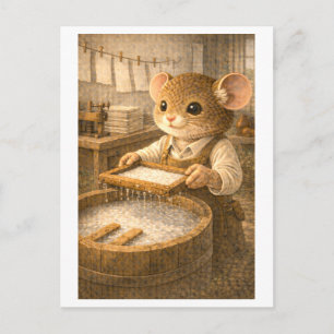 Career Mouse as Paper Maker Postcard