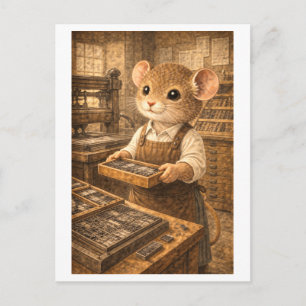 Career Mouse as Printer Postcard