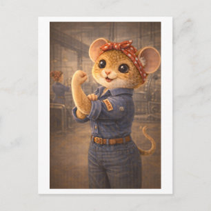 Career Mouse as Rosie the Riveter Postcard