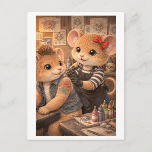 Career Mouse as Tattoo Artist Postcard