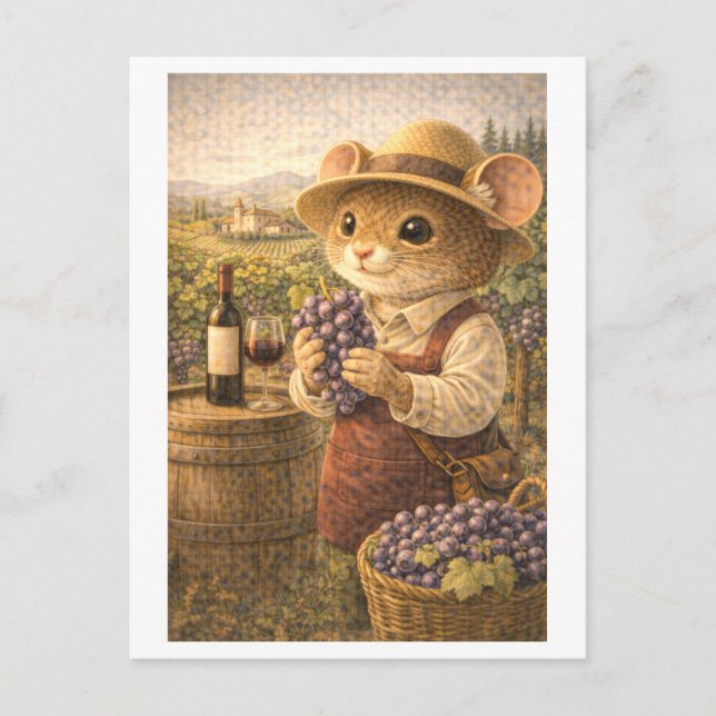 Career Mouse as Vintner Postcard (Front)