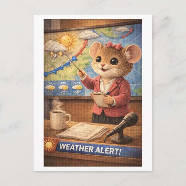 Career Mouse as Weather Forecaster Postcard (Front)