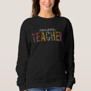Career Teacher Life Leopard Educator Appreciation Sweatshirt