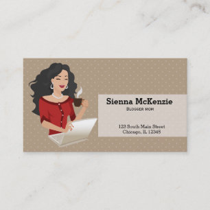 Career Woman black hair Calling Card