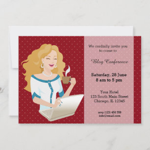Career woman blonde hair invitation