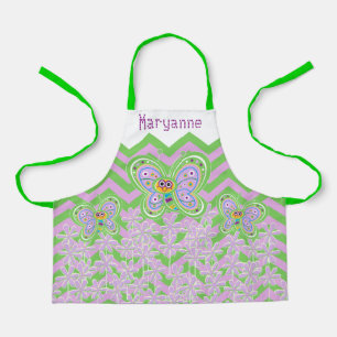 Carefree Butterfly Zigzag Pattern Apron