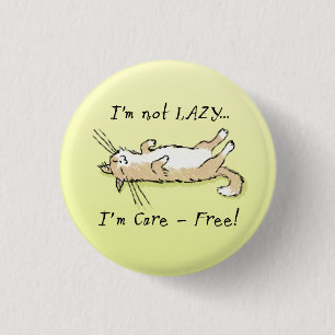 Carefree Cat 3 Cm Round Badge