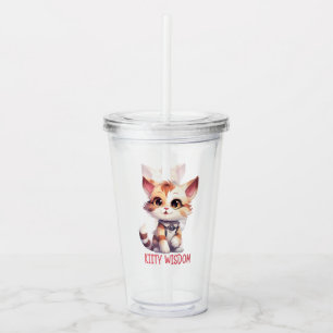 Carefree Cat Attitude – Playful Feline Design Acrylic Tumbler