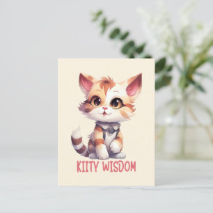 Carefree Cat Attitude – Playful Feline Design Postcard