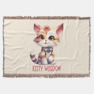 Carefree Cat Attitude – Playful Feline Design Throw Blanket
