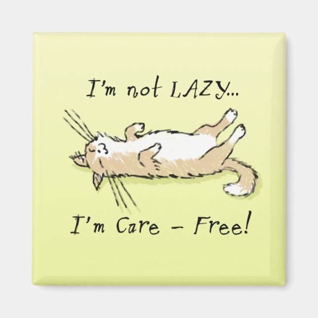 Carefree Cat Magnet (Front)