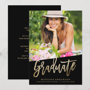 Carefree Faux Foil Graduation Invitation