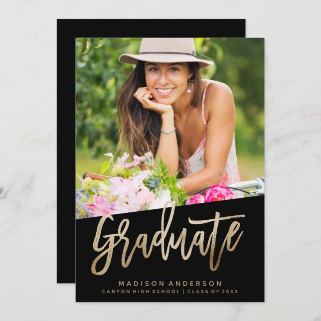 Carefree Faux Foil Graduation Invitation (Front/Back)