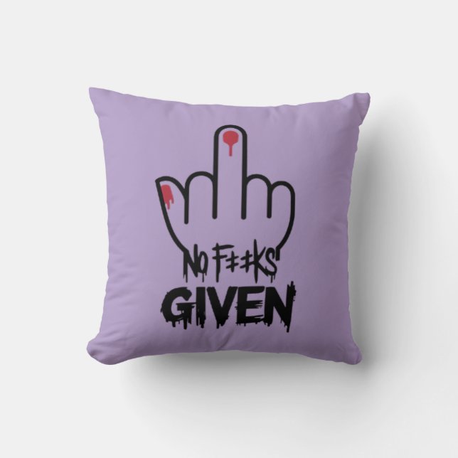 Carefree vibe - Minimalist Middle Finger Design Cushion (Front)