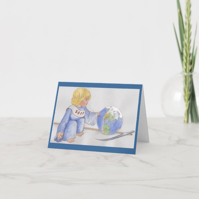 Careful, Little Guy! Holiday Card (Front)