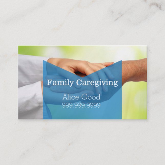 Caregiver Caregiving Nurse Nursing Health Care Business Card (Front)