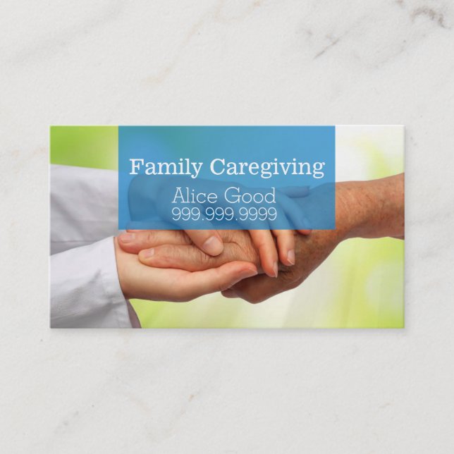 Caregiver Caregiving Nurse Nursing Health Care Business Card (Front)