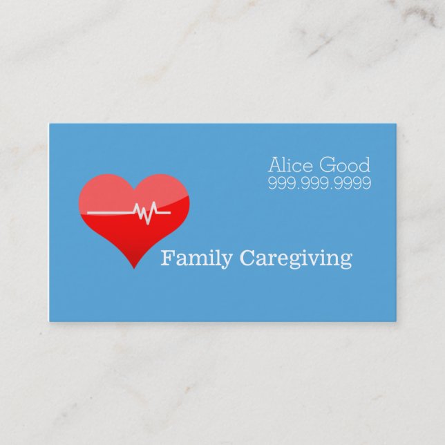Caregiver Caregiving Nurse Nursing Health Care Business Card (Front)