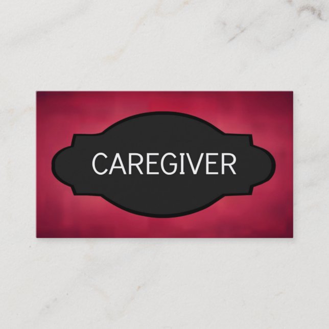 Caregiver Elegant Name Plate Business Card (Front)