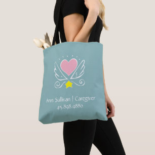 Caregiver Heart With Wings Tote Bag