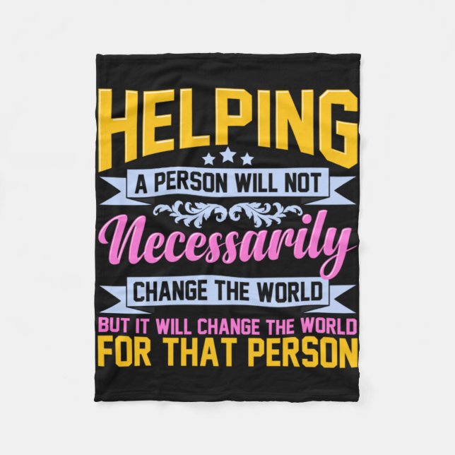 Caregiver Helping Person Healthcare Worker Nurse C Fleece Blanket (Front)