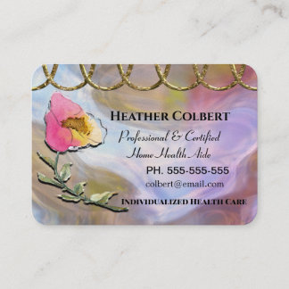 Caregiver Karina Beautiful Floral Professional Business Card