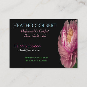 Caregiver Pretty Peony Calm Professional Business Card