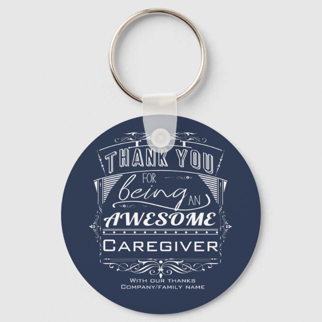 Caregiver Thank You Appreciation Key Ring (Front)