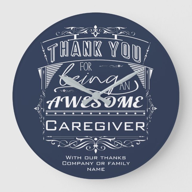 Caregiver Thank You Appreciation Large Clock (Front)