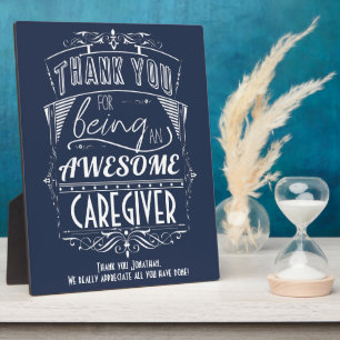 Caregiver Thank You Appreciation Plaque
