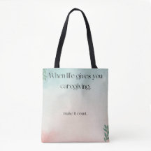 Caregiver Tote bag for accessories and utilities